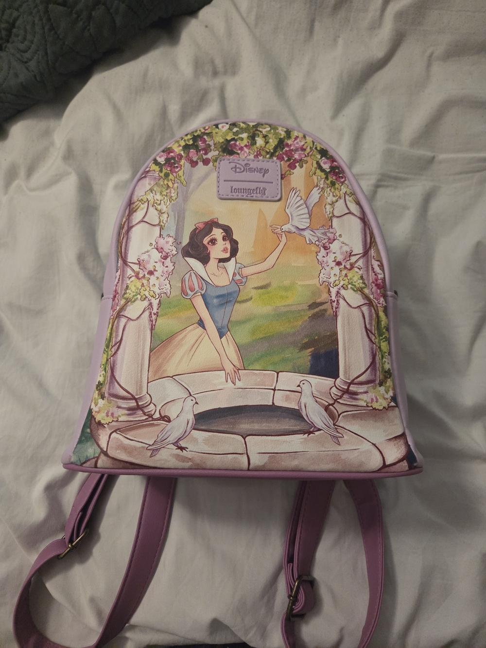 Loungefly Lavender Snow White Mini Backpack with Pastel Illustration